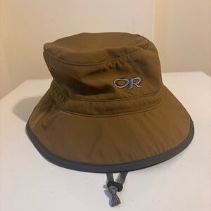 Outdoor Research Bucket Hat Sun Hat Adjustable Size Small Brown Grey Nature